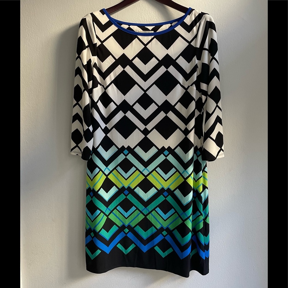 NWOT Eliza J geometric sheath dress
